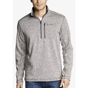 Eddie Bauer Mens Radiator Quarter Zip Pullover Sweater Small Oatmeal Heather NWT